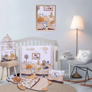 سرویس خواب دم دستی۵ تکه طرح مزرعه برند نی‌نی‌بان|سرویس رختخواب کنار مادر نوزاد