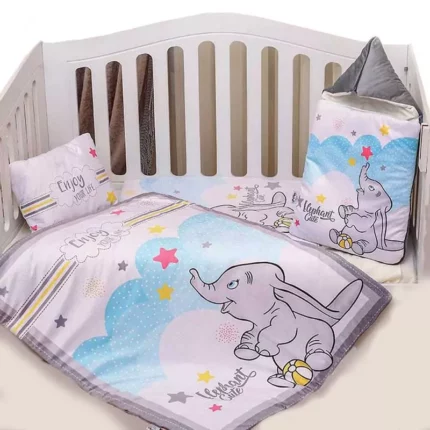 سرویس خواب نوزادی چهار تکه طرح فیل برند نی نی بان